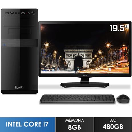 Computador com TV Monitor 19.5” Intel Core i7 8GB SSD 480GB Wifi mouse e teclado sem fio EasyPC Screen Menor preço em Computador com TV Monitor 19.5” Intel Core i7 8GB SSD 480GB Wifi mouse e teclado sem fio EasyPC Screen