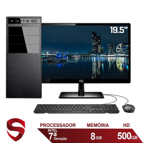 Computador Completo Intel 7ª Geração 8GB HD 500GB (Placa de vídeo Intel UHD 610) Monitor 19.5” LED HDMI Skill Pro Menor preço em Computador Completo Intel 7ª Geração 8GB HD 500GB (Placa de vídeo Intel UHD 610) Monitor 19.5” LED HDMI Skill Pro