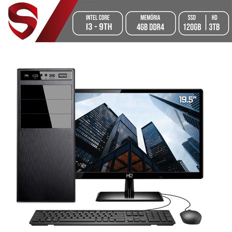 Computador Completo Monitor 19.5" Intel Core i3 9ª Geração 4GB DDR4 SSD 120GB HD 3TB (Placa de vídeo GEFORCE GT) Placa mãe ASUS Skill HomeJob Menor preço em Computador Completo Monitor 19.5" Intel Core i3 9ª Geração 4GB DDR4 SSD 120GB HD 3TB (Placa de vídeo GEFORCE GT) Placa mãe ASUS Skill HomeJob