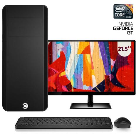 Computador CorpC Graphics Intel Core i7 8GB (Placa de vídeo GeForce GT) HD 1TB Monitor LED 21.5” Menor preço em Computador CorpC Graphics Intel Core i7 8GB (Placa de vídeo GeForce GT) HD 1TB Monitor LED 21.5”