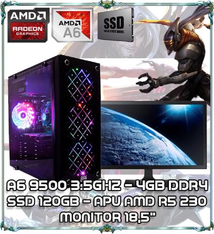 Computador Cpu Pc Gamer A6 9500 Dual Core 3.5ghz 4gb Ddr4 Apu R5 230 Ssd 120gb Monitor 18,5” Newex V - Amd Menor preço em Computador Cpu Pc Gamer A6 9500 Dual Core 3.5ghz 4gb Ddr4 Apu R5 230 Ssd 120gb Monitor 18,5” Newex V - Amd