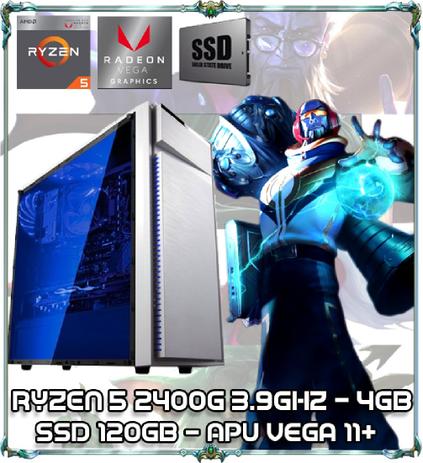 Computador Cpu Pc Gamer Ryzen 5 2400g Quad Core 3.9ghz 4gb Ddr4 Apu Rx Vega 11+ Ssd 120gb Bg-015 Whi Menor preço em Computador Cpu Pc Gamer Ryzen 5 2400g Quad Core 3.9ghz 4gb Ddr4 Apu Rx Vega 11+ Ssd 120gb Bg-015 Whi