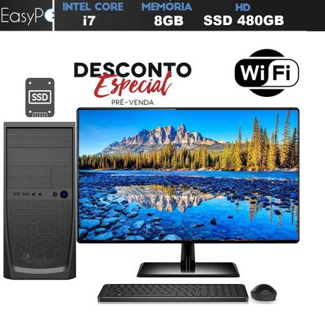 Computador Desktop Completo Monitor HDMI 19.5” Intel Core i7 8GB SSD 480GB HDMI Full HD Wifi EasyPC Super é boa?