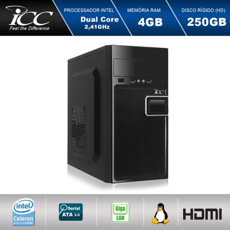 Computador Desktop ICC IV1840S2 Intel Dual Core 2.41ghz 4GB HD 250GB USB 3.0 HDMI FULL HD Menor preço em Computador Desktop ICC IV1840S2 Intel Dual Core 2.41ghz 4GB HD 250GB USB 3.0 HDMI FULL HD