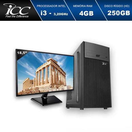 Computador Desktop ICC IV2340D2M18 Intel Core I3 3.20 ghz 4GB HD 250GB DVDRW HDMI FULL HD Monitor LED 18,5” Menor preço em Computador Desktop ICC IV2340D2M18 Intel Core I3 3.20 ghz 4GB HD 250GB DVDRW HDMI FULL HD Monitor LED 18,5”