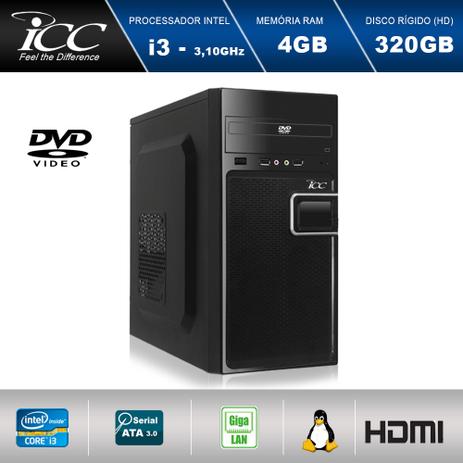 Computador Desktop ICC IV2340D3 Intel Core I3 3.20 ghz 4GB HD 320GB DVDRW HDMI FULL HD Menor preço em Computador Desktop ICC IV2340D3 Intel Core I3 3.20 ghz 4GB HD 320GB DVDRW HDMI FULL HD