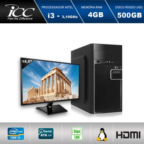 Computador Desktop ICC IV2341SM18 Intel Core I3 3.20 ghz 4gb HD 500GB HDMI FULL HD Monitor LED 18,5” Menor preço em Computador Desktop ICC IV2341SM18 Intel Core I3 3.20 ghz 4gb HD 500GB HDMI FULL HD Monitor LED 18,5”