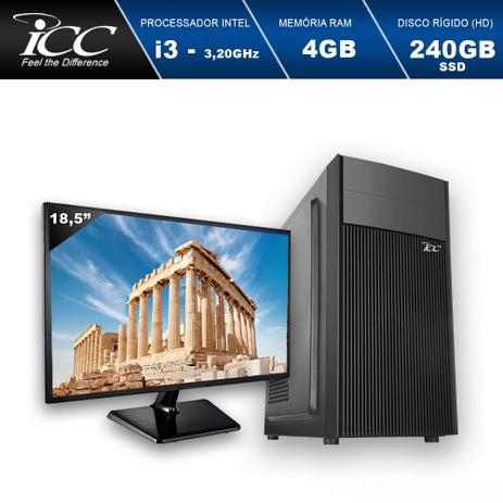 Computador Desktop ICC IV2347SM18 Intel Core I3 3.20 ghz 4gb HD 240GB SSD HDMI FULL HD Monitor LED 18,5” Menor preço em Computador Desktop ICC IV2347SM18 Intel Core I3 3.20 ghz 4gb HD 240GB SSD HDMI FULL HD Monitor LED 18,5”