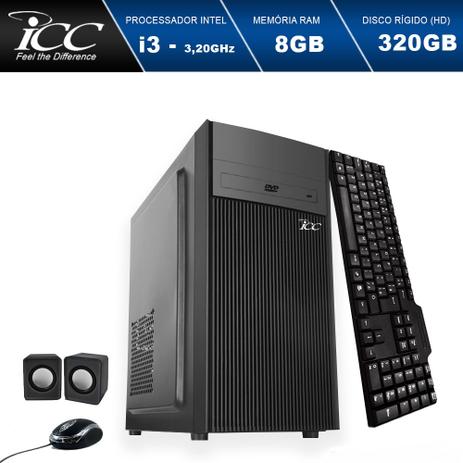 Computador Desktop ICC IV2380C3 Intel Core I3 3.20 ghz 8GB HD 320GB DVDRW, Kit multimídia HDMI FULLHD Menor preço em Computador Desktop ICC IV2380C3 Intel Core I3 3.20 ghz 8GB HD 320GB DVDRW, Kit multimídia HDMI FULLHD