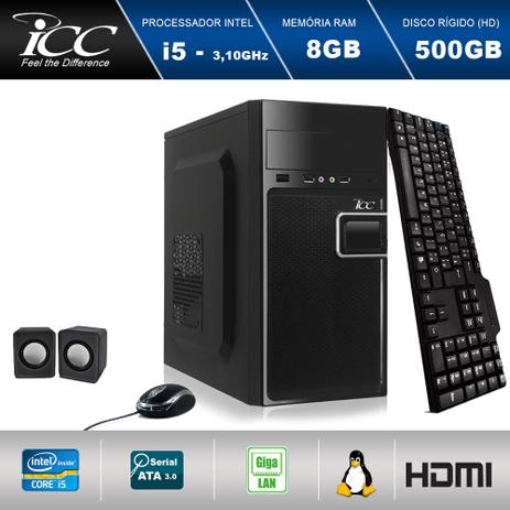 Computador Desktop Icc IV2581K Intel Core I5 3.2 ghz 8gb HD 500gb com Teclado, Mouse e Caixas de som Menor preço em Computador Desktop Icc IV2581K Intel Core I5 3.2 ghz 8gb HD 500gb com Teclado, Mouse e Caixas de som