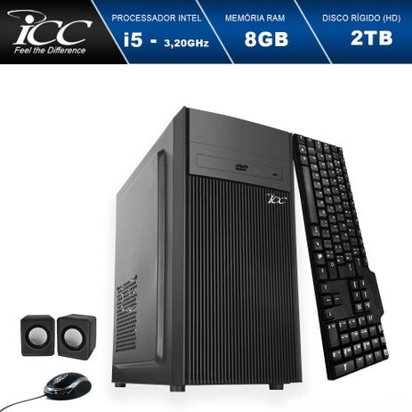Computador Desktop ICC IV2583C Intel Core I5 3. 2 ghz 8gb Hd 2TB com DVDRW Kit Multimídia HDMI FULL HD Menor preço em Computador Desktop ICC IV2583C Intel Core I5 3. 2 ghz 8gb Hd 2TB com DVDRW Kit Multimídia HDMI FULL HD