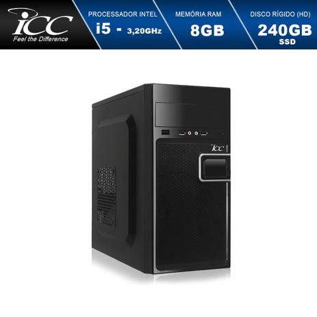 Computador Desktop ICC Vision IV2587S Intel Core I5 3,2 GHZ 8GB HD 240GB SSD HDMI FULL HD Menor preço em Computador Desktop ICC Vision IV2587S Intel Core I5 3,2 GHZ 8GB HD 240GB SSD HDMI FULL HD