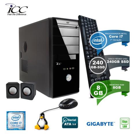 Computador Desktop ICC Vision Supreme Intel Core i5-7400 3.00GHZ 7 Geração 8GB HD 240Gb SSD DVDRW Placa Gigabyte GA- Menor preço em Computador Desktop ICC Vision Supreme Intel Core i5-7400 3.00GHZ 7 Geração 8GB HD 240Gb SSD DVDRW Placa Gigabyte GA-