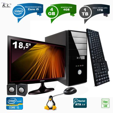 Computador Desktop + Monitor 18,5 Icc Intel Core I5 3.2 ghz 4gb Hd 1tb Menor preço em Computador Desktop + Monitor 18,5 Icc Intel Core I5 3.2 ghz 4gb Hd 1tb
