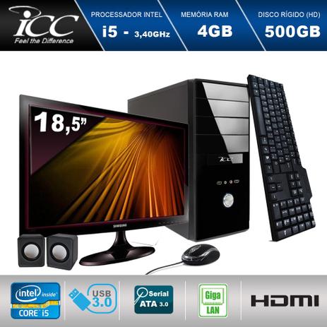 Computador Desktop + Monitor 18,5 Icc Intel Core I5 3. 2 ghz 4gb Hd 500gb Menor preço em Computador Desktop + Monitor 18,5 Icc Intel Core I5 3. 2 ghz 4gb Hd 500gb