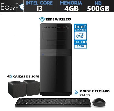 Computador Easy PC Connect Intel Core i3 (Gráficos Intel HD) 4GB HD 500GB Wifi HDMI Full HD - Easypc Menor preço em Computador Easy PC Connect Intel Core i3 (Gráficos Intel HD) 4GB HD 500GB Wifi HDMI Full HD - Easypc