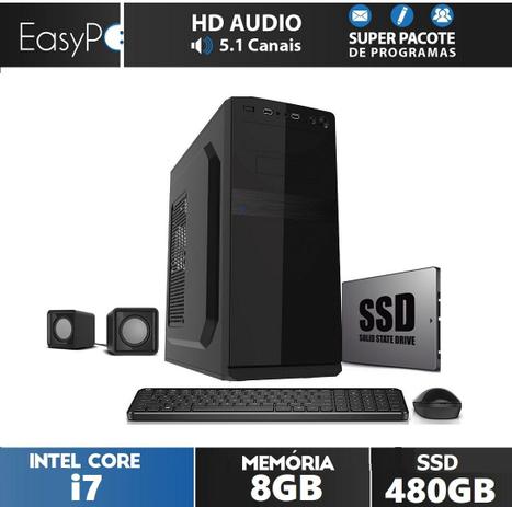 Menor preço em Computador EasyPC Powered by Intel Core i7 8GB SSD 480GB Saída HDMI