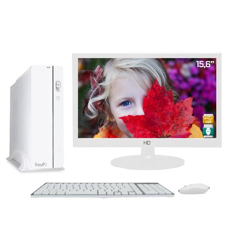 Computador EasyPC Slim White Intel Core i3 4GB HD 1TB Monitor LED 15.6” HQ HDMI Branco Menor preço em Computador EasyPC Slim White Intel Core i3 4GB HD 1TB Monitor LED 15.6” HQ HDMI Branco