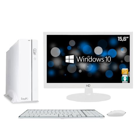 Menor preço em Computador EasyPC Slim White Intel Core i3 4GB HD 320GB Monitor LED 15.6” HQ HDMI Branco Windows 10