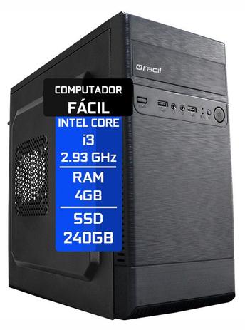 Computador Fácil Intel Core i3 4GB SSD 240GB - Fácil Computadores Menor preço em Computador Fácil Intel Core i3 4GB SSD 240GB - Fácil Computadores