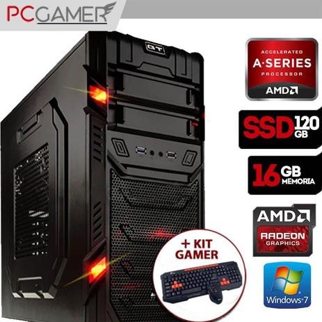Computador Gamer GT AMD A4 7300, 16GB Ram, HD 8470D, SSD 120GB, Windows 7 com Kit Gamer - Alfatec Menor preço em Computador Gamer GT AMD A4 7300, 16GB Ram, HD 8470D, SSD 120GB, Windows 7 com Kit Gamer - Alfatec