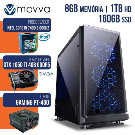 Computador Gamer MVX5 INTEL I5 7400 3.0GHZ 7A GER. MEM. 8GB HD 1TB SSD 160GB HDMI GTX 1050TI 4GB DDR5 128BITS Fonte 400W é boa?
