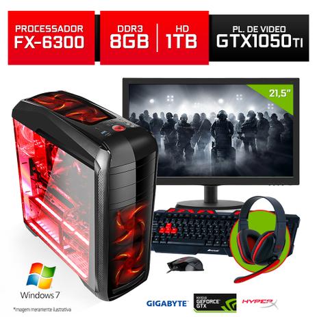 Computador Gamer Neologic  Amd Fx6300, Gtx1050Ti, 8Gb, 1Tb, Win 7, Monitor 21,5 - Nli80022 é boa?