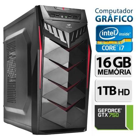 Computador Gráfico Intel Core i7, 16GB Ram, HD 1TB, Geforce GTX 750, Windows 7 - Alfatec Menor preço em Computador Gráfico Intel Core i7, 16GB Ram, HD 1TB, Geforce GTX 750, Windows 7 - Alfatec