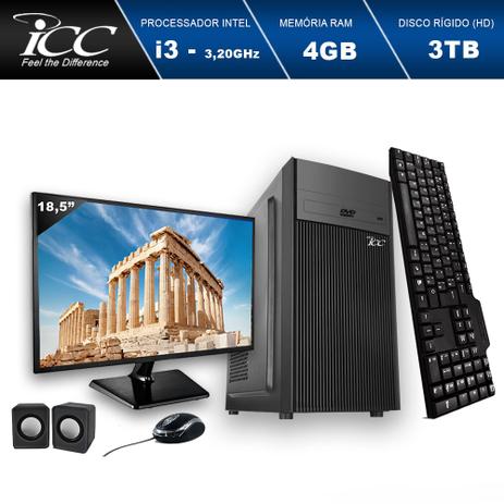 Computador ICC IV2344CM18 Intel Core I3 3.20 ghz 4GB HD 3TB DVDRW Kit Multimídia Monitor LED 18,5” HDMI FULLHD Menor preço em Computador ICC IV2344CM18 Intel Core I3 3.20 ghz 4GB HD 3TB DVDRW Kit Multimídia Monitor LED 18,5” HDMI FULLHD