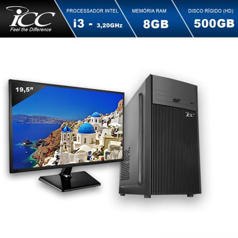 Menor preço em Computador ICC IV2381DM19 Intel Core I3 3.20 ghz 8GB HD 500GB DVDRW HDMI FULL HD Monitor LED 19,5”