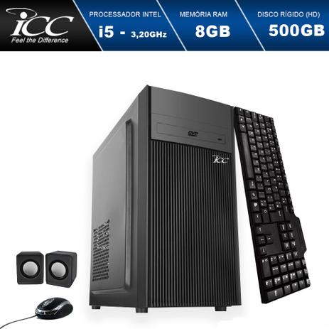 Computador ICC IV2581C Intel Core I5 3.2 ghz 8gb HD 500gb com DVDRW, Teclado, Mouse e Caixas de som Menor preço em Computador ICC IV2581C Intel Core I5 3.2 ghz 8gb HD 500gb com DVDRW, Teclado, Mouse e Caixas de som