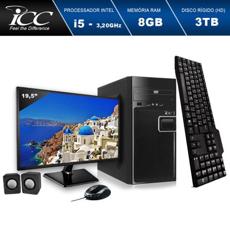 Computador ICC IV2584CM19 Intel Core I5 3.20 ghz 8GB HD 3TB DVDRW Kit Multimídia Monitor LED 19,5” HDMI FULLHD Menor preço em Computador ICC IV2584CM19 Intel Core I5 3.20 ghz 8GB HD 3TB DVDRW Kit Multimídia Monitor LED 19,5” HDMI FULLHD