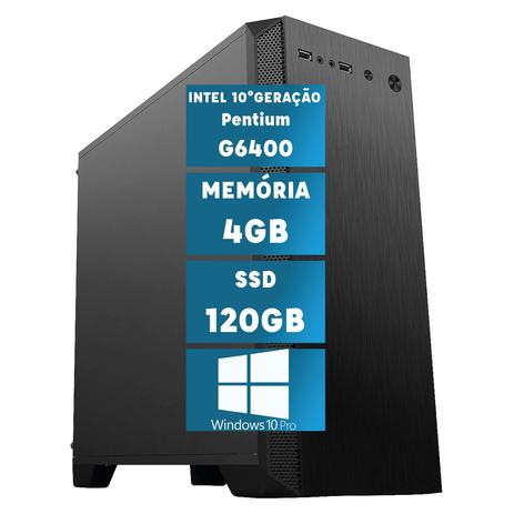Computador Intel 10ª Geração Pentium G6400 com Windows 10 Professional 4GB SSD 120GB Skill MSW é ruim? Computador Intel 10ª Geração Pentium G6400 com Windows 10 Professional 4GB SSD 120GB Skill MSW é boa?