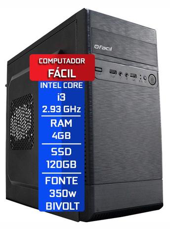 Computador Intel Core i3 4GB DDR3 SSD 120GB - FACIL Menor preço em Computador Intel Core i3 4GB DDR3 SSD 120GB - FACIL