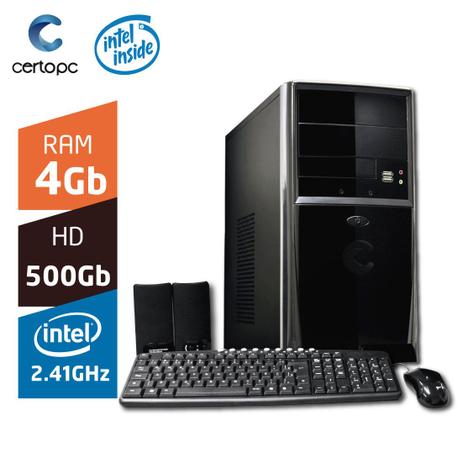 Computador Intel Dual Core 2.41GHz 4GB HD 500GB Certo PC FIT 003 Menor preço em Computador Intel Dual Core 2.41GHz 4GB HD 500GB Certo PC FIT 003