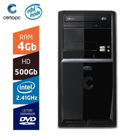 Computador Intel Dual Core 2.41GHz 4GB HD 500GB DVD Certo PC Fit 002 é ruim? Computador Intel Dual Core 2.41GHz 4GB HD 500GB DVD Certo PC Fit 002 é boa?