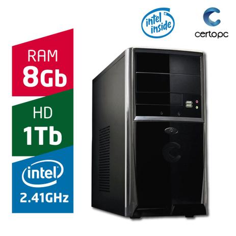 Computador Intel Dual Core 2.41GHz 8GB HD 1TB Certo PC FIT 073 é ruim? Computador Intel Dual Core 2.41GHz 8GB HD 1TB Certo PC FIT 073 é boa?