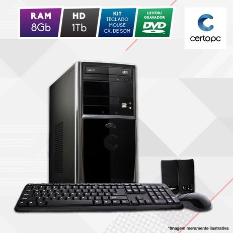 Computador Intel Dual Core 2.41GHz 8GB HD 1TB DVD Certo PC Fit 1076 Menor preço em Computador Intel Dual Core 2.41GHz 8GB HD 1TB DVD Certo PC Fit 1076