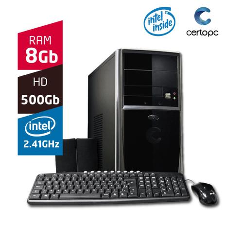 Computador Intel Dual Core 2.41GHz 8GB HD 500GB Certo PC FIT 051 é boa?