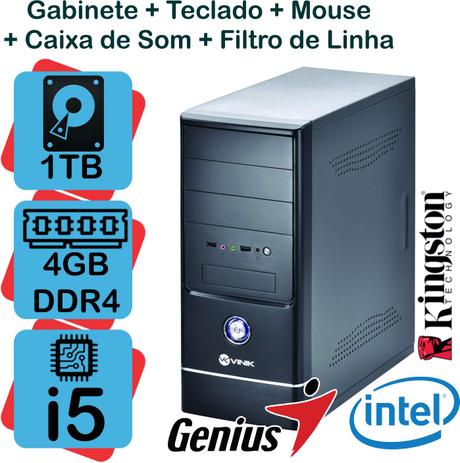 Computador Intel i5-7400, 4GB, 1TB, Gabinete, Teclado e Mouse - Tolemicro Menor preço em Computador Intel i5-7400, 4GB, 1TB, Gabinete, Teclado e Mouse - Tolemicro