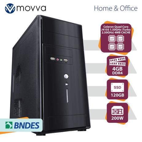 Computador lite intel celeron quad core j4105 1.50ghz mem. 4gb ddr4 ssd 120gb hdmi/vga fonte 200w - Movva Menor preço em Computador lite intel celeron quad core j4105 1.50ghz mem. 4gb ddr4 ssd 120gb hdmi/vga fonte 200w - Movva