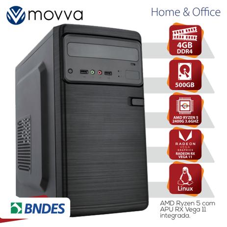 Computador lithium amd ryzen 5 2400g 3.6ghz mem 4gb hd 500gb - Movva Menor preço em Computador lithium amd ryzen 5 2400g 3.6ghz mem 4gb hd 500gb - Movva