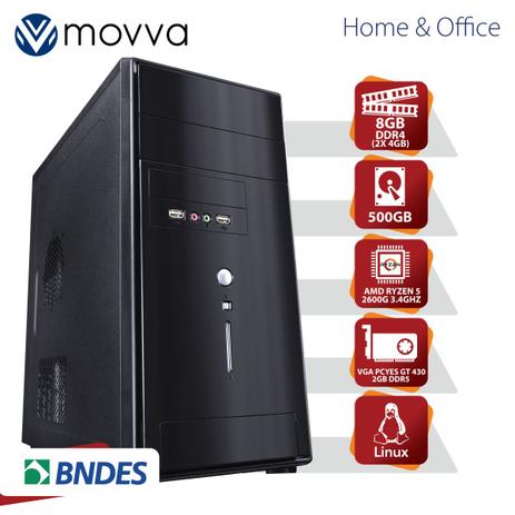 Computador Lithium Amd Ryzen 5 2600 3.4ghz Mem. 8gb (2x 4gb) Hd 500gb Gt430 2gb - Fonte 350w Linux - Movva Menor preço em Computador Lithium Amd Ryzen 5 2600 3.4ghz Mem. 8gb (2x 4gb) Hd 500gb Gt430 2gb - Fonte 350w Linux - Movva
