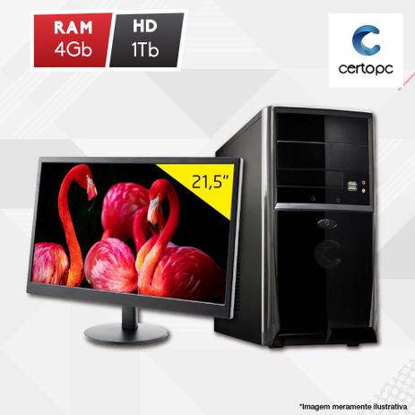Computador + Monitor 21” Intel Dual Core 2.41GHz 4GB HD 1TB Certo PC Fit 1115 Menor preço em Computador + Monitor 21” Intel Dual Core 2.41GHz 4GB HD 1TB Certo PC Fit 1115