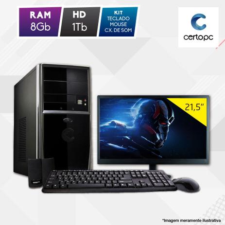 Computador + Monitor 21” Intel Dual Core 2.41GHz 8GB HD 1TB Certo PC Fit 1120 Menor preço em Computador + Monitor 21” Intel Dual Core 2.41GHz 8GB HD 1TB Certo PC Fit 1120