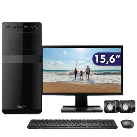 Computador + Monitor LED 15.6” Intel Dual Core 2.41Ghz 4GB HD 500GB Windows 10 mouse teclado EasyPC Menor preço em Computador + Monitor LED 15.6” Intel Dual Core 2.41Ghz 4GB HD 500GB Windows 10 mouse teclado EasyPC