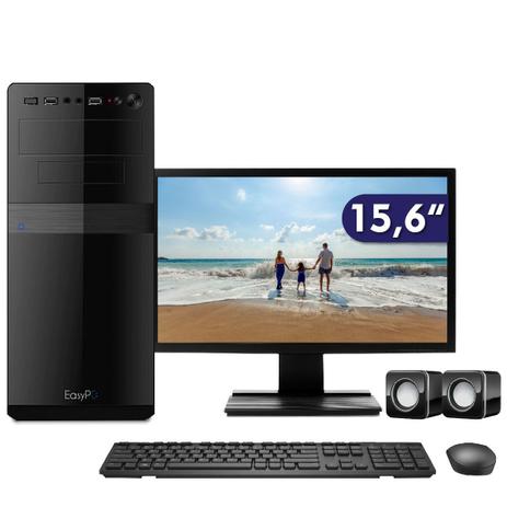 Computador + Monitor LED 15.6” Intel Dual Core 2.41Ghz 8GB HD 1TB Windows 10 mouse teclado EasyPC Menor preço em Computador + Monitor LED 15.6” Intel Dual Core 2.41Ghz 8GB HD 1TB Windows 10 mouse teclado EasyPC