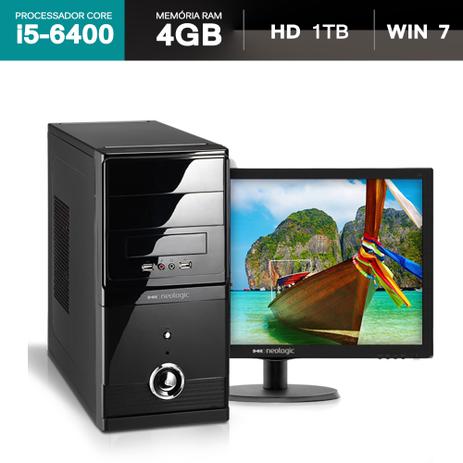 Computador Neologic Core i5-6400, 4GB,1TB,Win 7, Monitor 18.5 - NLI66777 Menor preço em Computador Neologic Core i5-6400, 4GB,1TB,Win 7, Monitor 18.5 - NLI66777