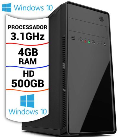 Computador Pc Cpu 3.1GHz Com Hdmi 4GB HD 500GB Windows 10 Desktop - Enkor Menor preço em Computador Pc Cpu 3.1GHz Com Hdmi 4GB HD 500GB Windows 10 Desktop - Enkor