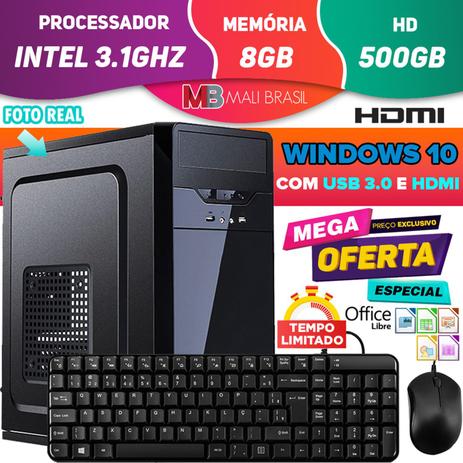 Computador Pc Cpu Intel 3.1GHz Com Hdmi 8GB HD 500GB Windows 10 Teclado e Mouse Desktop - Mali Brasil é ruim? Computador Pc Cpu Intel 3.1GHz Com Hdmi 8GB HD 500GB Windows 10 Teclado e Mouse Desktop - Mali Brasil é boa?